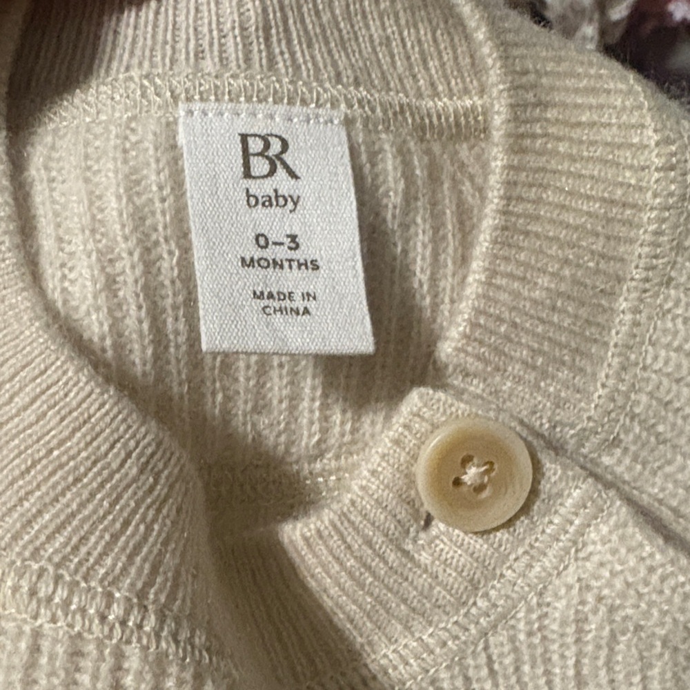 Cream Baby Sweater top with matching pants for winter